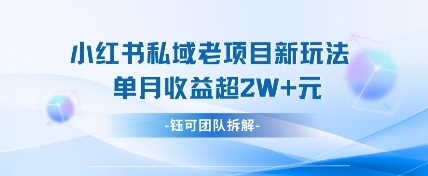 小红书私域项目新玩法,单月变现过W+-副业团