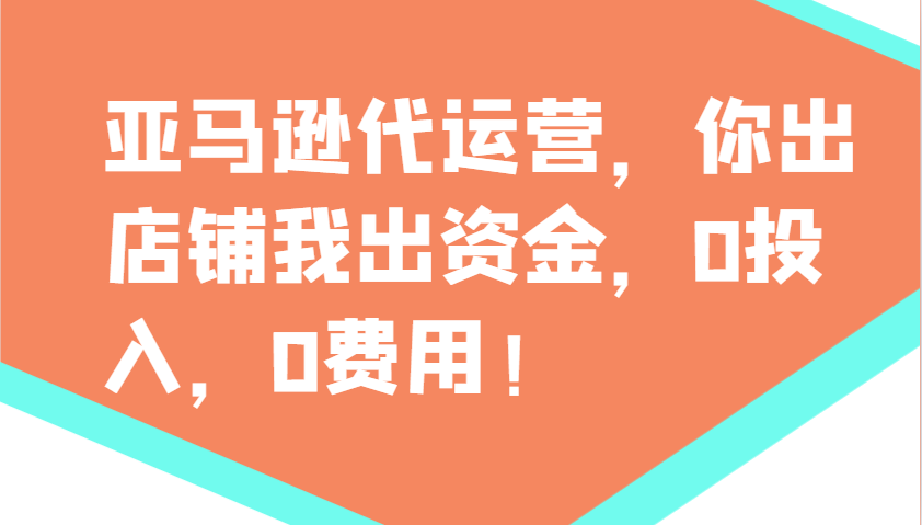亚马逊代运营，你出店铺我出资金，0投入，0费用，无责任每天300分红，赢亏我承担-副业团