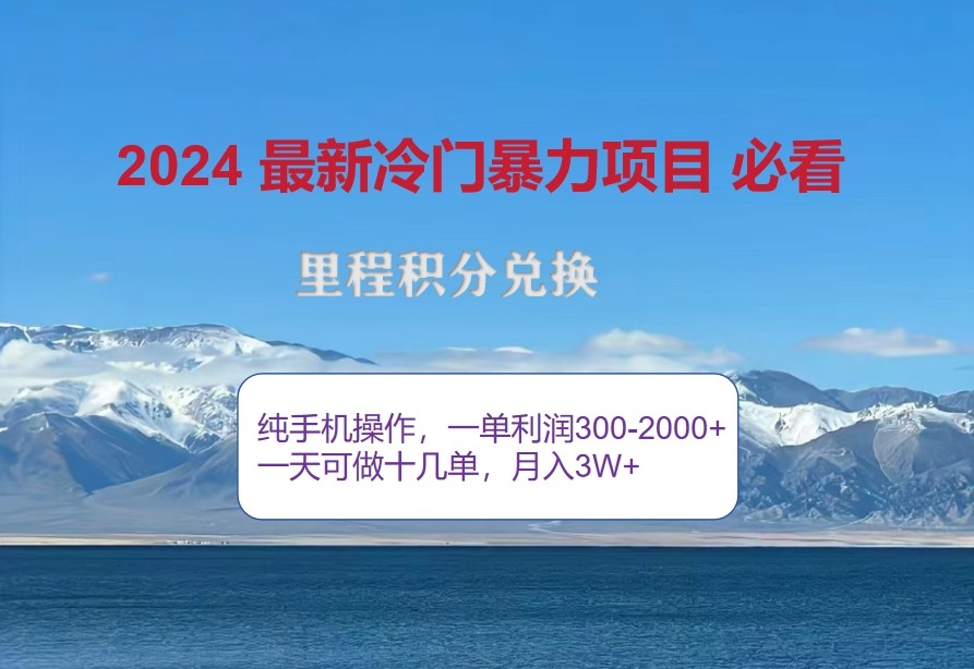 2024惊爆冷门暴利，里程积分最新玩法，高爆发期，一单300+—2000+-副业团