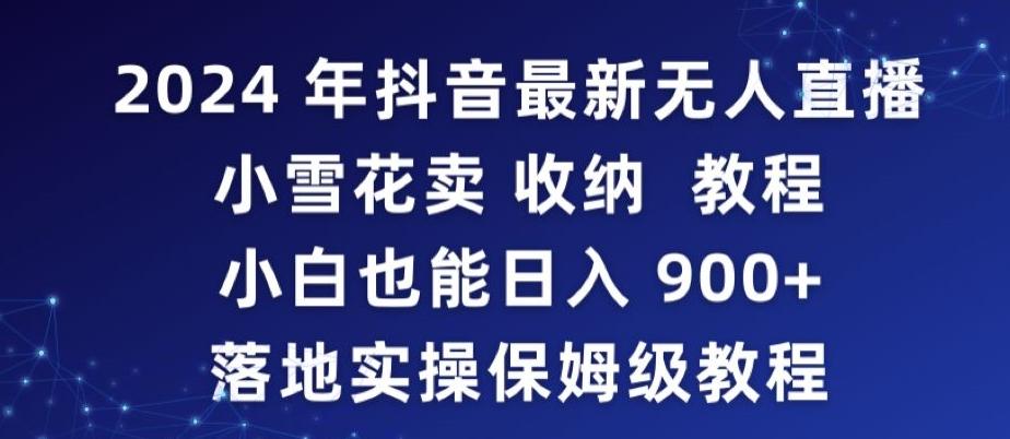 2024年抖音最新无人直播小雪花卖收纳教程,小白也能日入900+落地实操保姆级教程【揭秘】-副业团