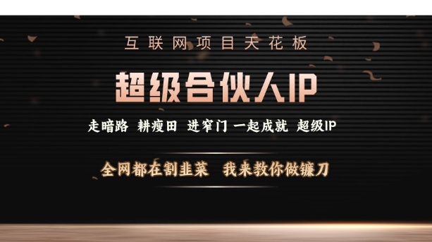 互联网项目天花板,超级合伙人IP,全网都在割韭菜,我来教你做镰刀【仅揭秘】-副业团