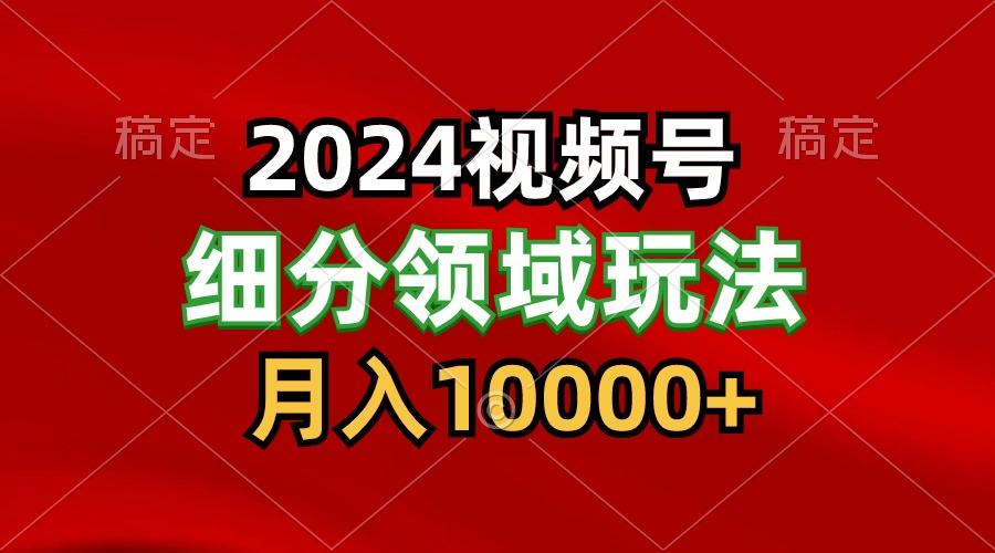 2024视频号分成计划细分领域玩法,每天5分钟,月入1W+-副业团