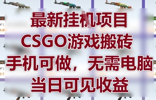 最新挂G项目,CSGO游戏搬砖,手机可做,无需电脑,当日见收益【揭秘】-副业团